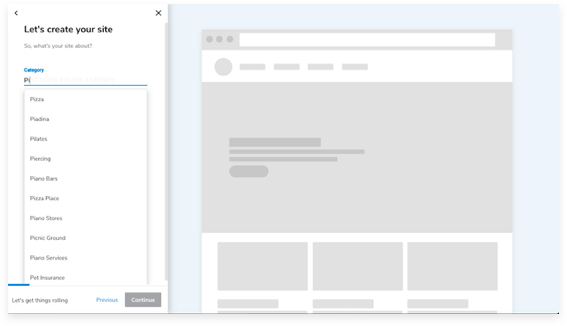 WebsiteBuilder layout